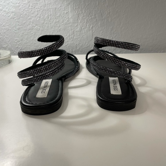 Steve Madden Azaria Rhinestone coiled sandals in black - Picture 5 of 5